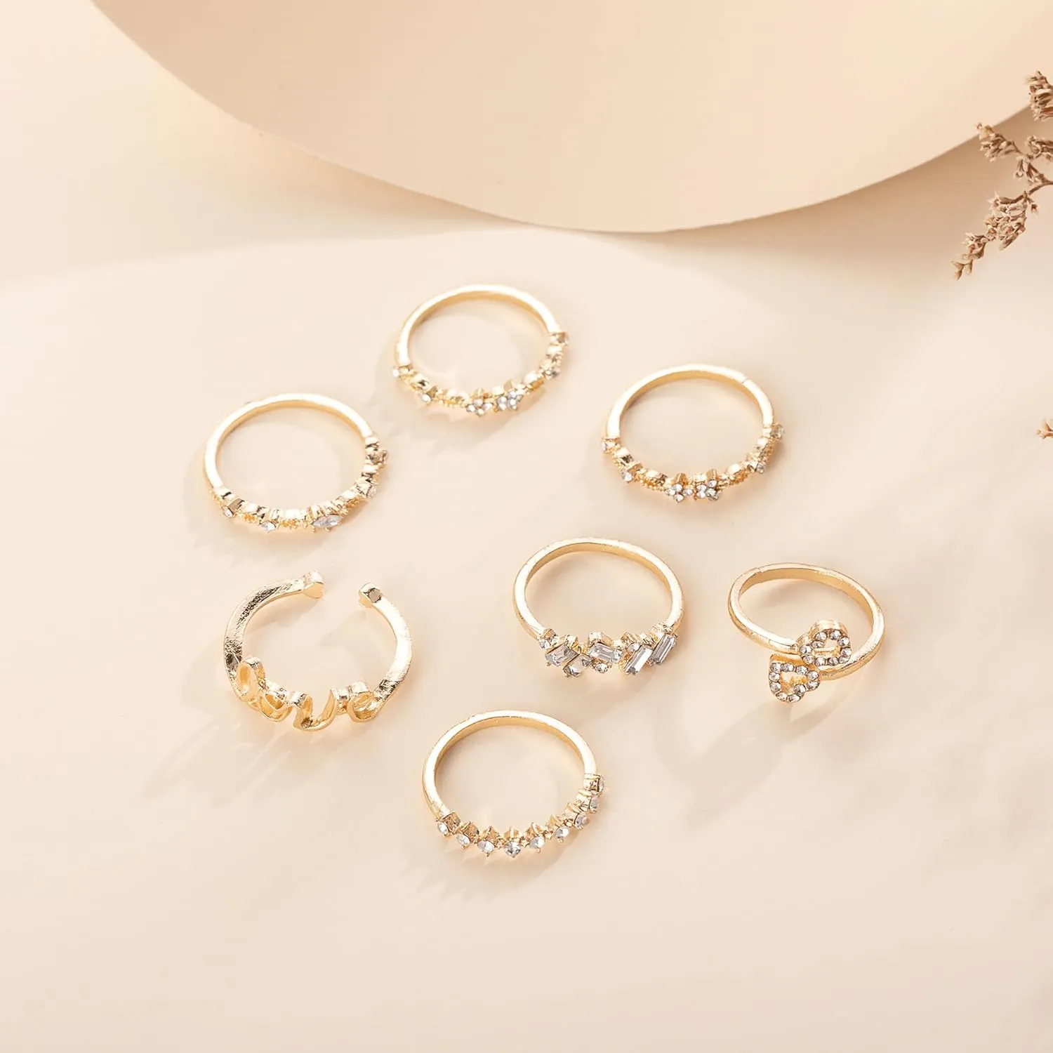 FUTIMELY Boho Retro Stackable Rings Sets for Women Knuckle Joint Finger Knuckle Nail Ring Sets Moon Stars Stack Preppy Statement Rings Cute Trendy Stuff Jewelry