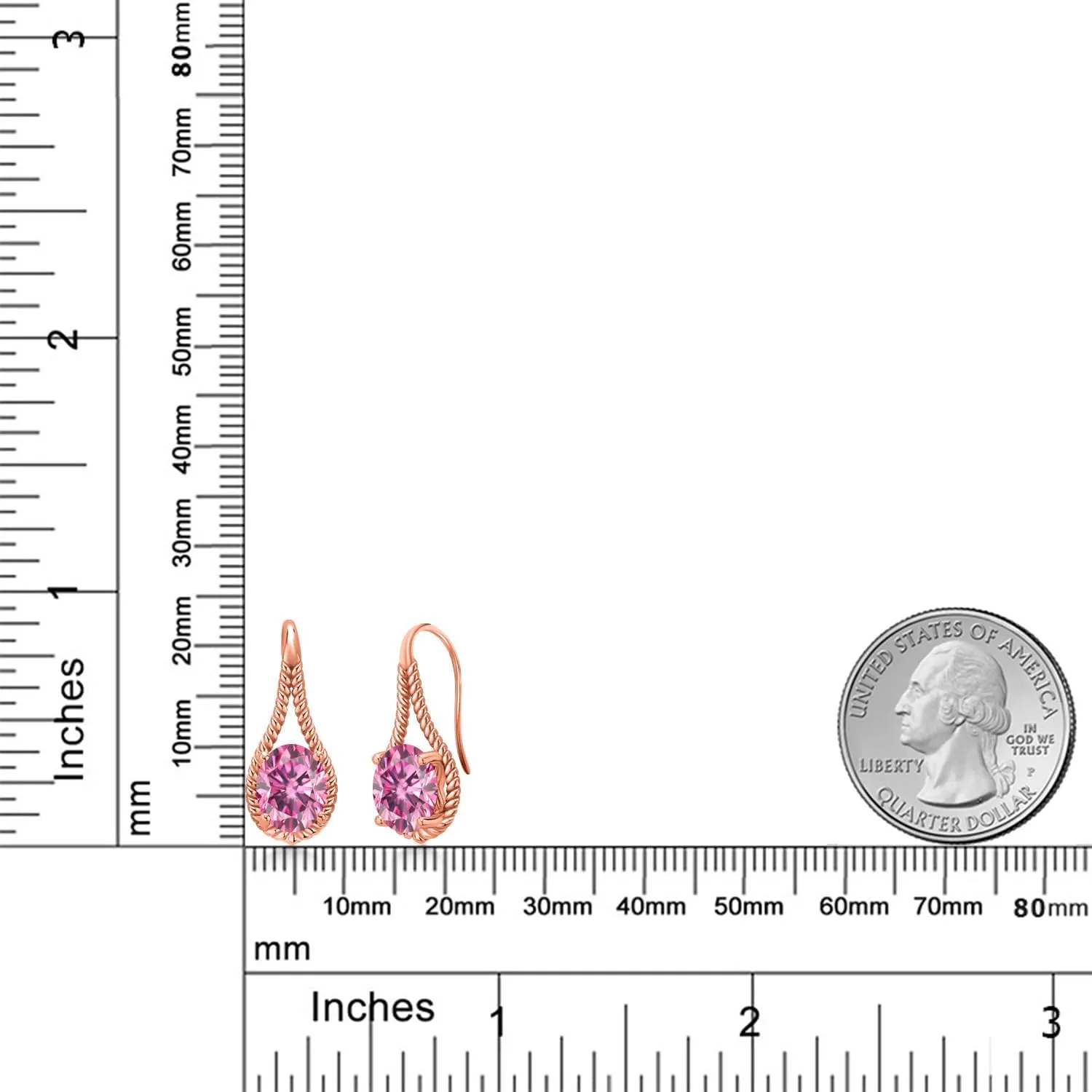 Gem Stone King 18K Rose Gold Plated Silver 9X7MM Oval Gemstone Birthstone French Wire Dangle Hook Earrings For Women