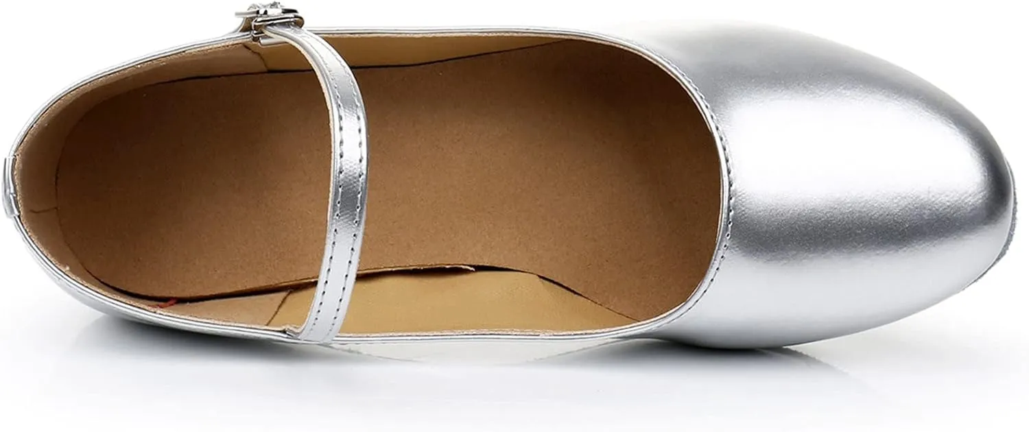 Girls Dress Shoes Mary Jane Shoes for Girls, Princess Wedding Flower Heel Flat for Little/Big Kids