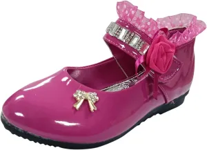 Girls Paten Leather Dress Shoes Little Girls Uniform Mary Jane Closed Toe Princess Flat Heels for Part Wedding