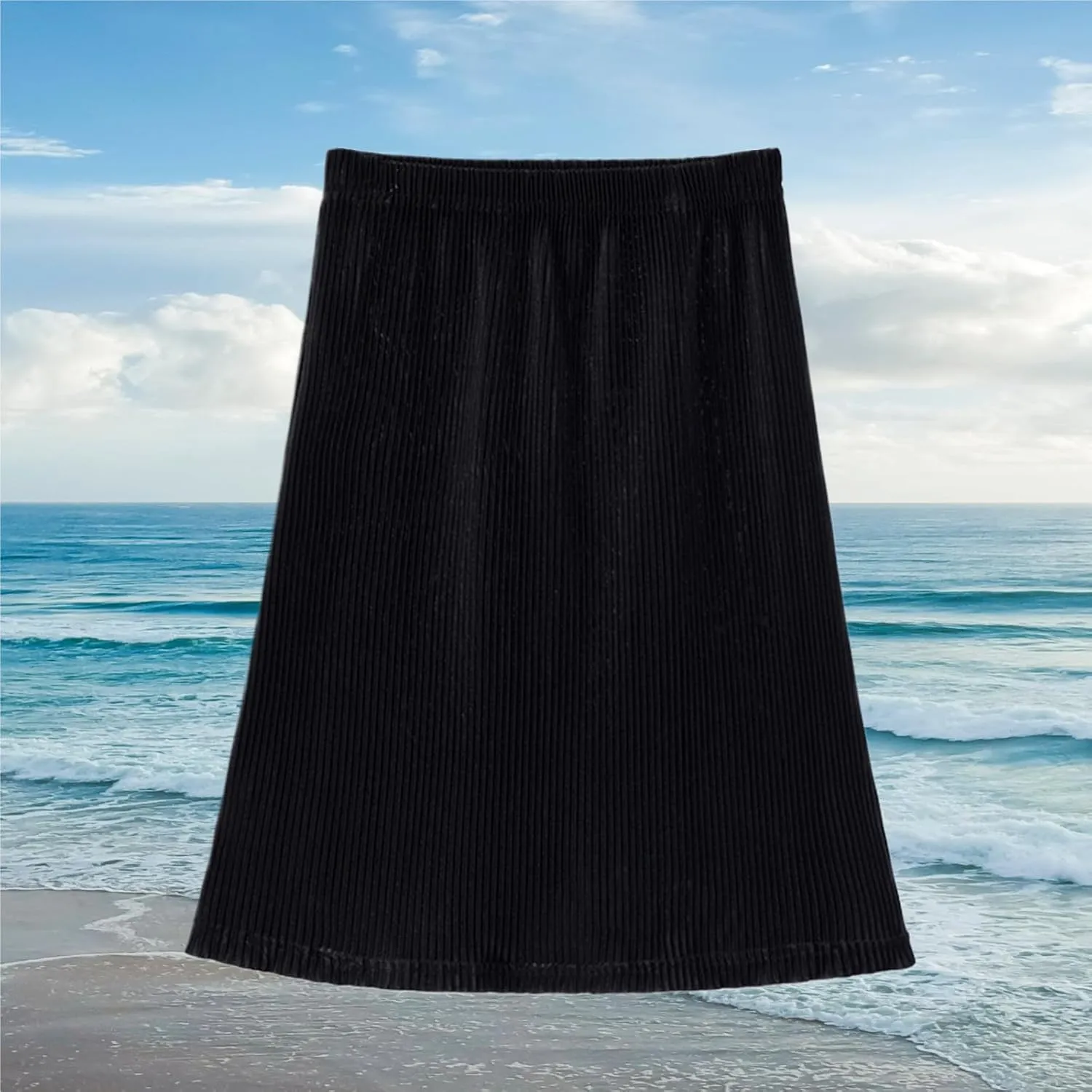 Girls Pleated Skirt Youth Little Kids Elastic High Waist Swing Midi Skirts Comfy Ice Silk Active Skirt 2-12T