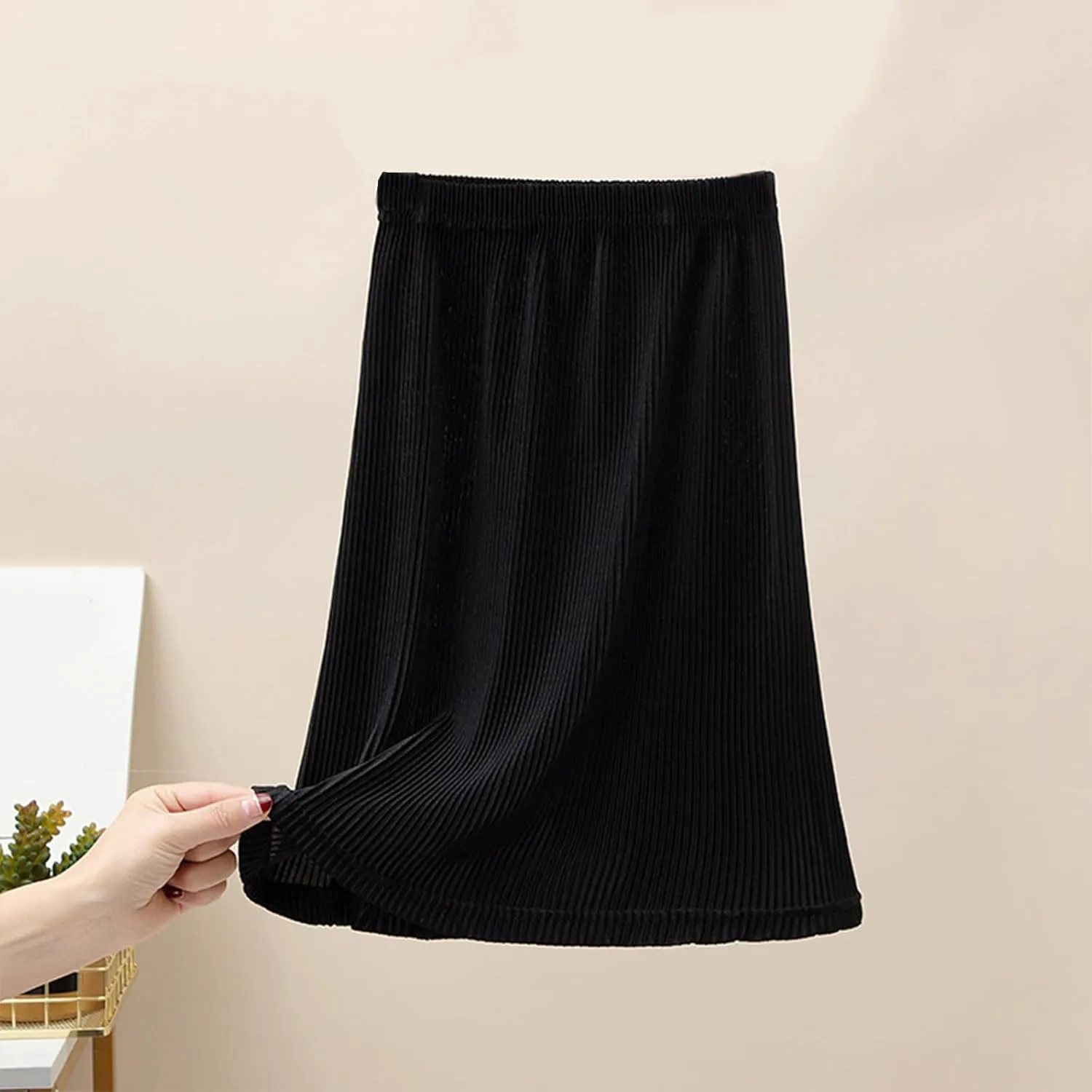 Girls Pleated Skirt Youth Little Kids Elastic High Waist Swing Midi Skirts Comfy Ice Silk Active Skirt 2-12T