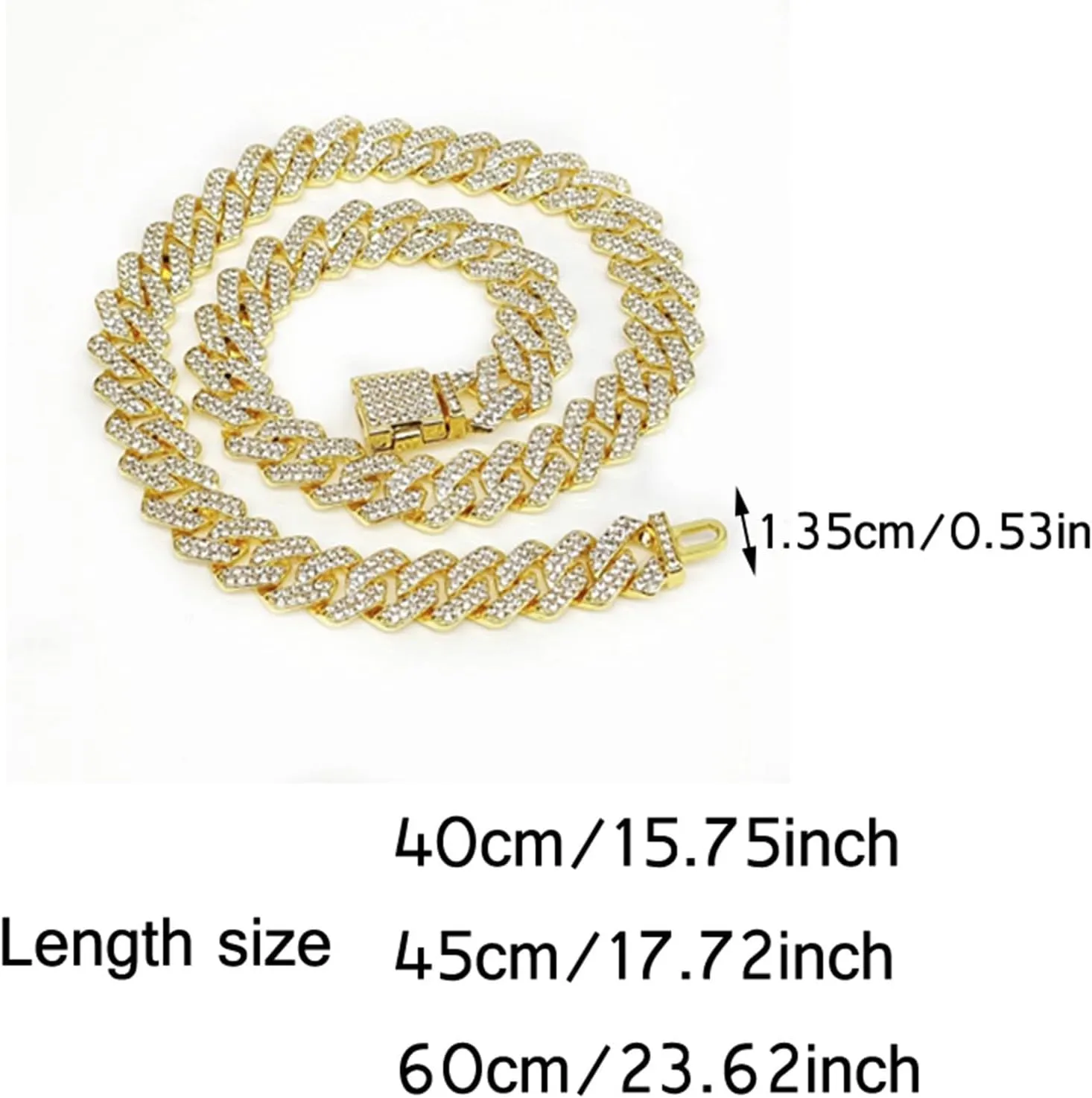 Gold Plated Cuban Link Chain for Women,Bling Diamond Cuban Choker Necklaces Accessories Jewelry Gift for Boyfriend Girlfriend