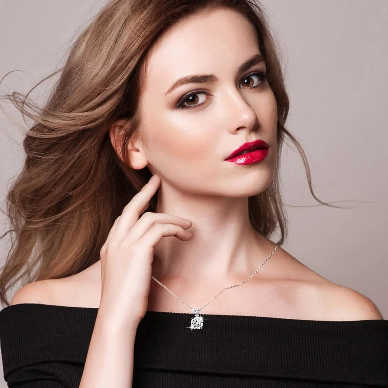 Gold Plated Cubic Zirconia Necklace for Women,925 Sterling Silver Pendant Chain Jewelry Gifts for Mothers Day Valentines Day
