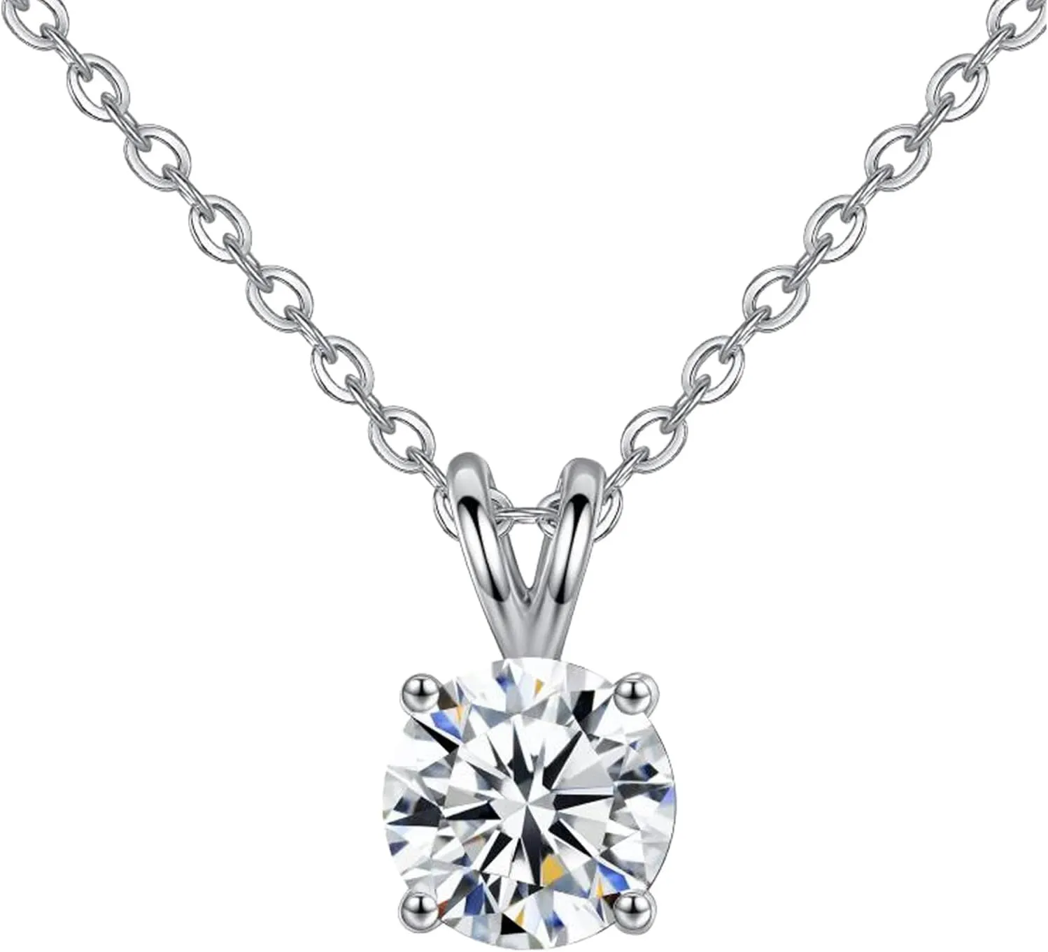 Gold Plated Cubic Zirconia Necklace for Women,925 Sterling Silver Pendant Chain Jewelry Gifts for Mothers Day Valentines Day