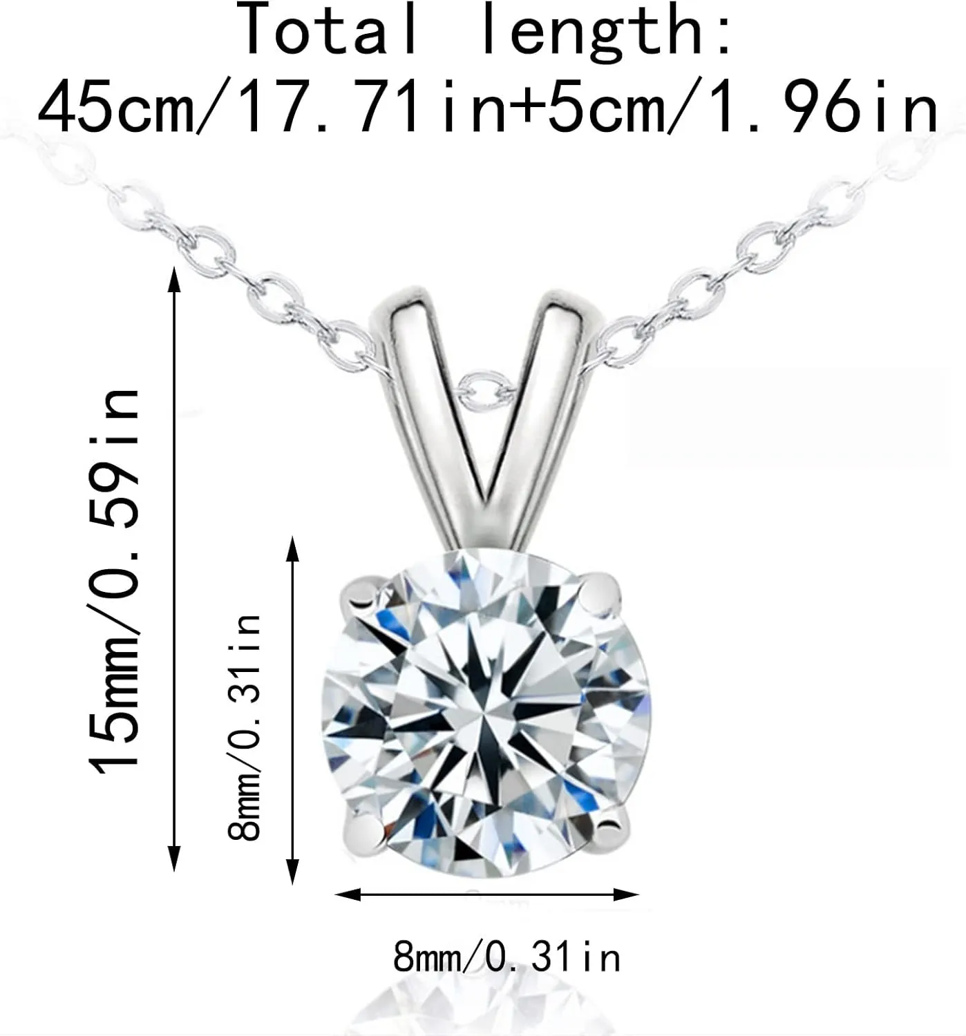 Gold Plated Cubic Zirconia Necklace for Women,925 Sterling Silver Pendant Chain Jewelry Gifts for Mothers Day Valentines Day