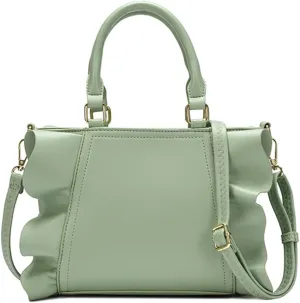 Handbags for Women Stylish Vegan Leather Satchel Bag Pleated Ruffle Tote Crossbody Bag Purse