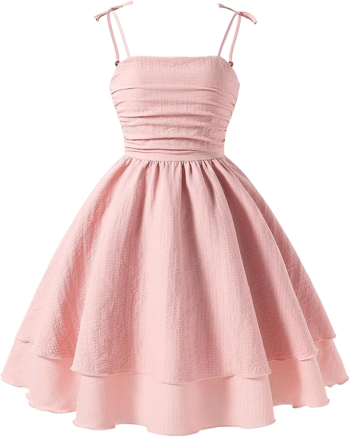 Happy Cherry Girls Dresses Summer Cute Clothes for Teens Casual Spaghetti Strap Swing Smocked A Line Beach Sundress 8-12Y