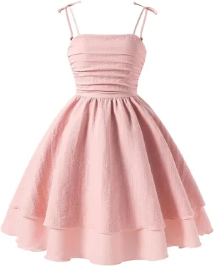 Happy Cherry Girls Dresses Summer Cute Clothes for Teens Casual Spaghetti Strap Swing Smocked A Line Beach Sundress 8-12Y