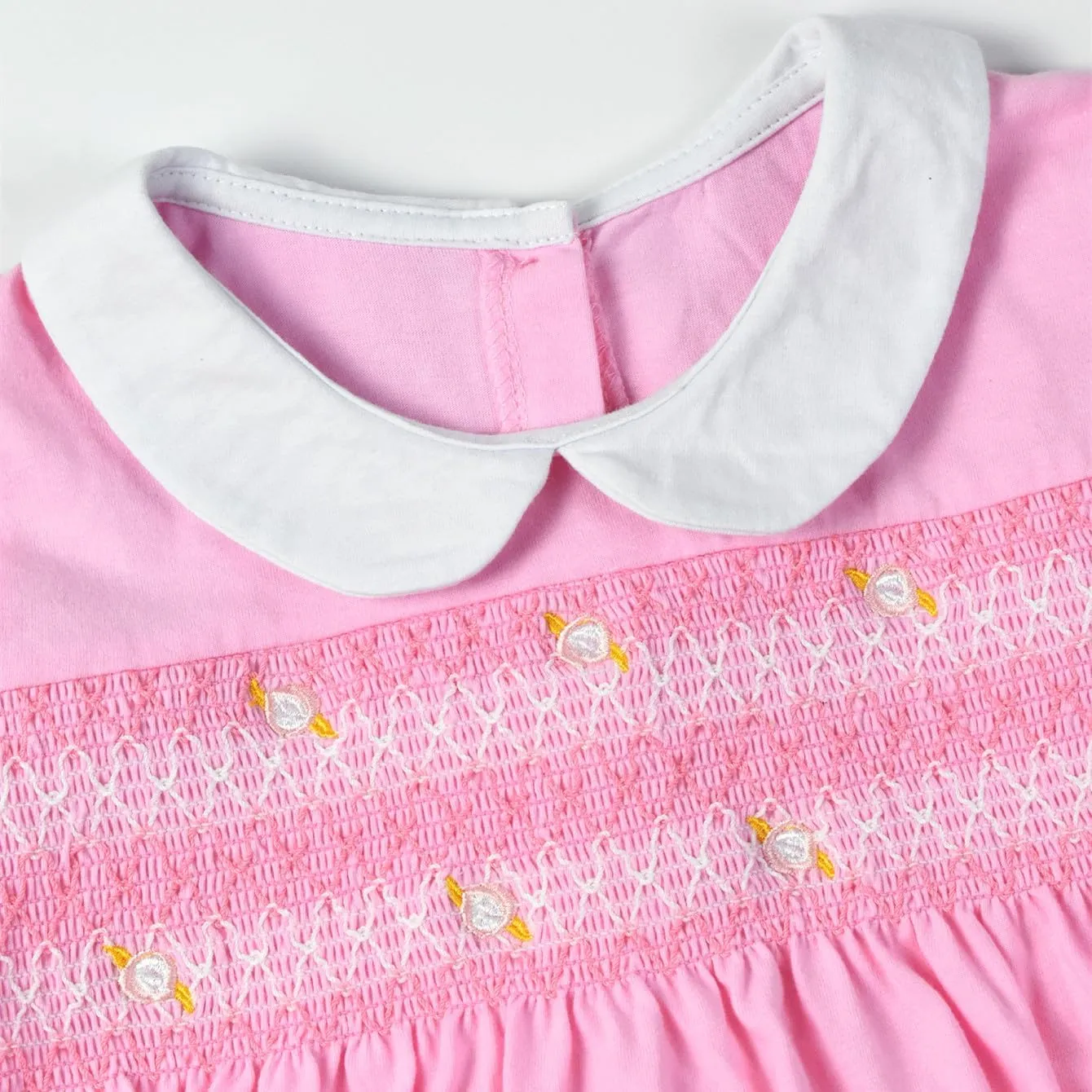 HILEELANG Toddler Girl Short Sleeve Dress Cotton Casual Spring Summer Easter Applique Playwear Dresse Size 2-8 Yeras