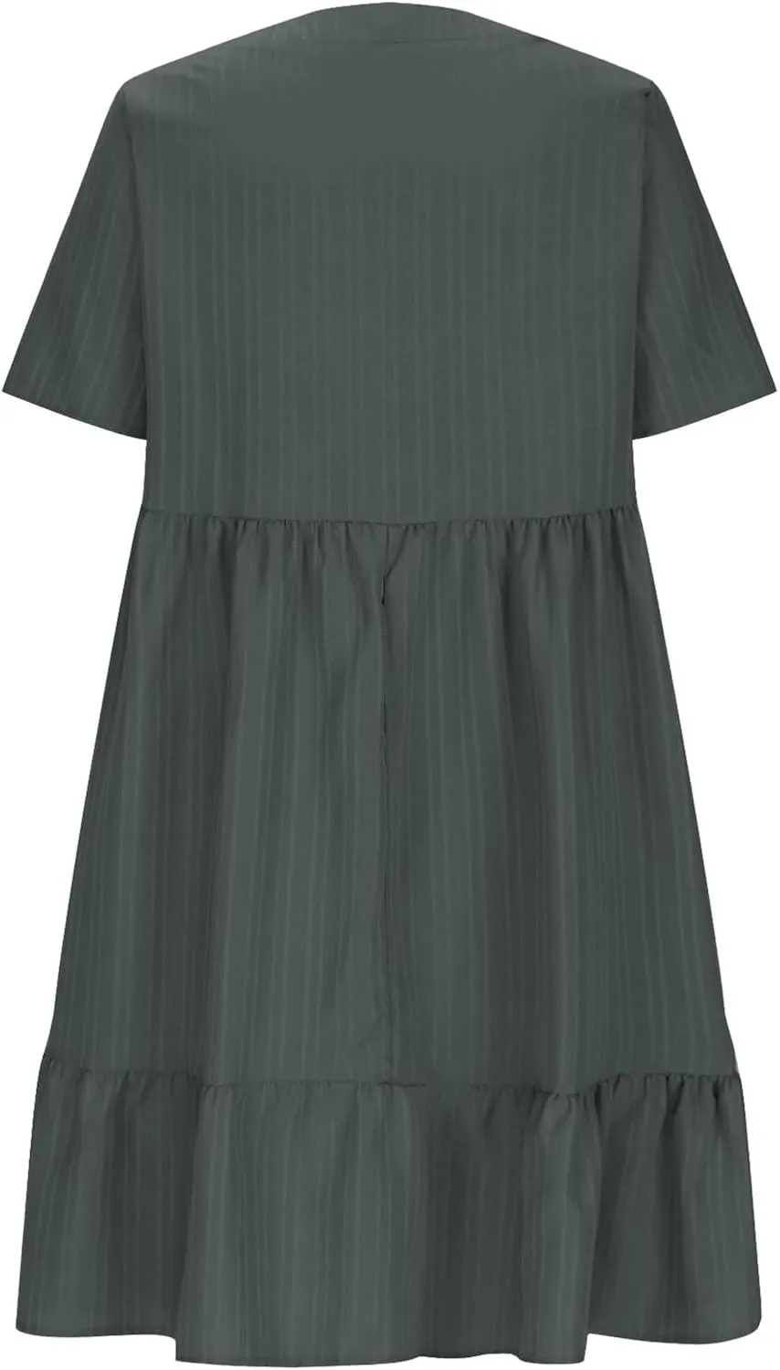 HJuyYuah Tiered A Line Knee Length Wedding Guest Midi Dress with Sleeves Casual Womens Flowy Summer Dresses for Women 2025