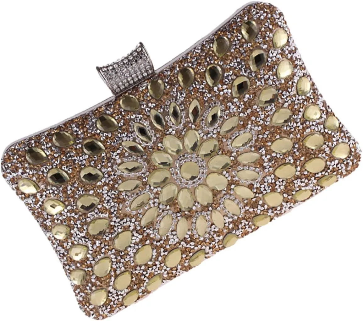 Homoyoyo Luxury Evening Clutch Bag Stylish Banquet Bag for Women's Party Prom Wedding Roomy Pocket for Essentials