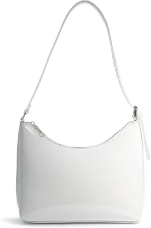 HOXIS Minimalist Faux Patent Leather Shoulder Bag Shiny Women Purse Y2K Style