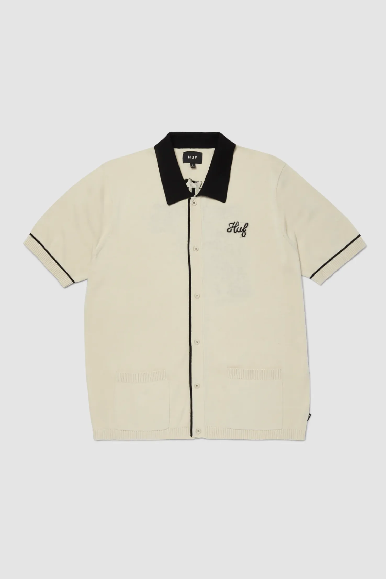 HUF - ICARUS KNIT BUTTON UP TOP - NATURAL