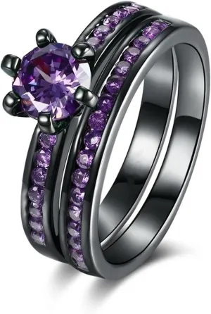 Jewelry Ring for Women 2PC Stackable Rings for Women - 925 Sterling Silver Engagement Knuckle Wedding Promise Rings Gifts