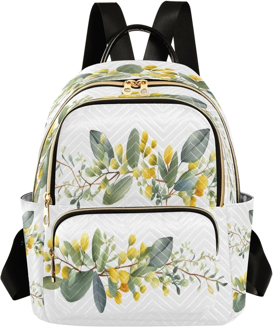 Joko Ivery Cute Flowers Mini Backpack for Women Small Backpack Purse for Girls Quilted Daypack for Work Daily Travel Fashion Laptop Shoulder Purses Bags Back Pack for Teens College Bookbag