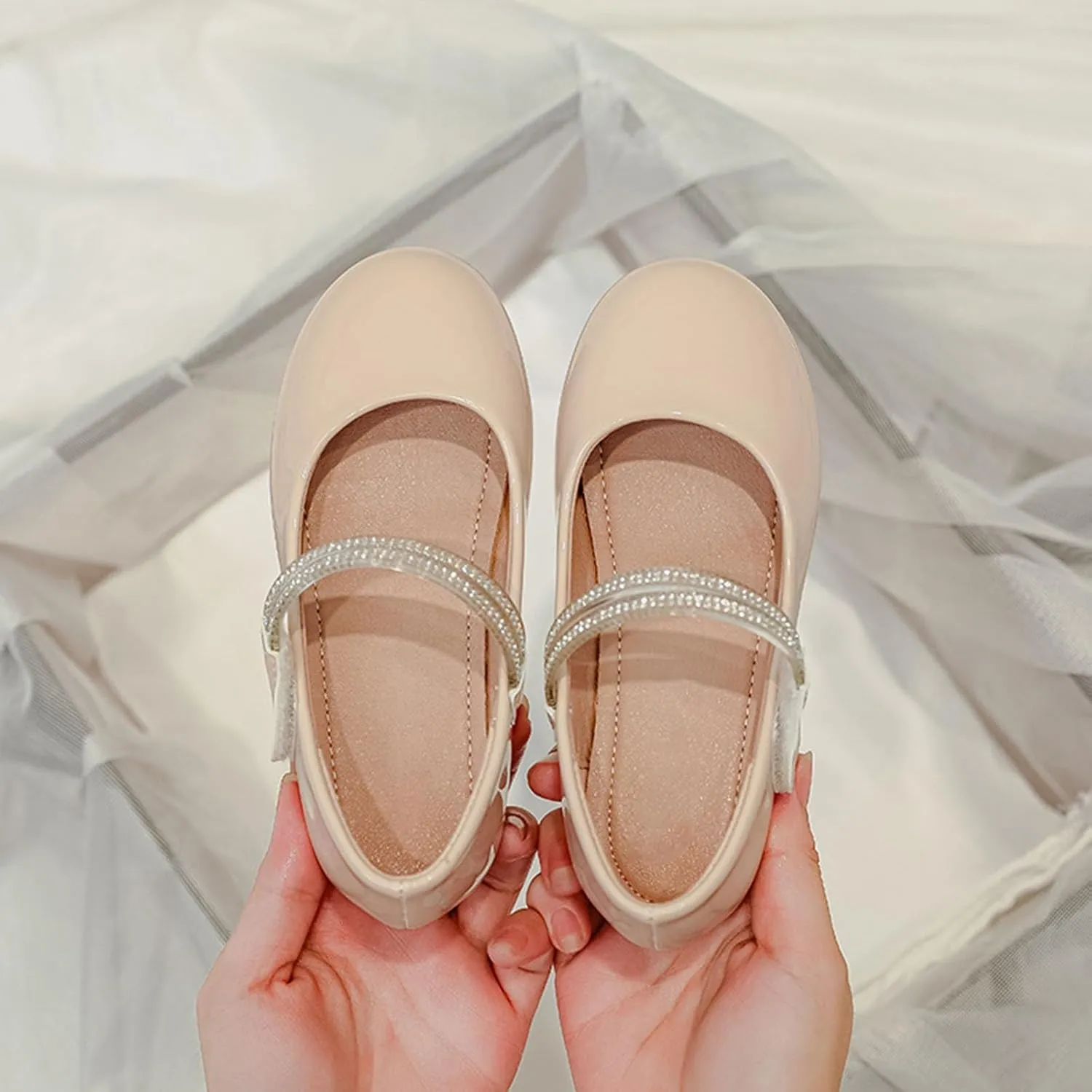 Kids Girls Dress Shoes Ballerina Flat Toddler Mary Jane Low Heels Leather Student niform Shoes for School