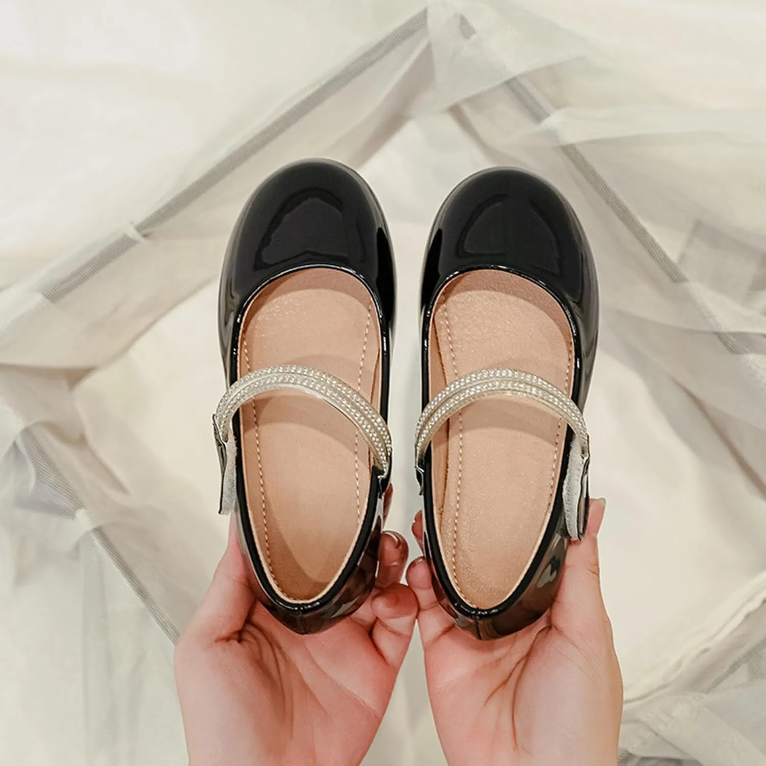 Kids Girls Dress Shoes Ballerina Flat Toddler Mary Jane Low Heels Leather Student niform Shoes for School