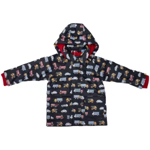 Korango Cars and Trucks Raincoat - Navy