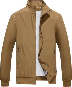 Lamgool Mens Lightweight Jackets Light Windbreaker Casual Flight Jackets Spring Fall Active Coat Outwear
