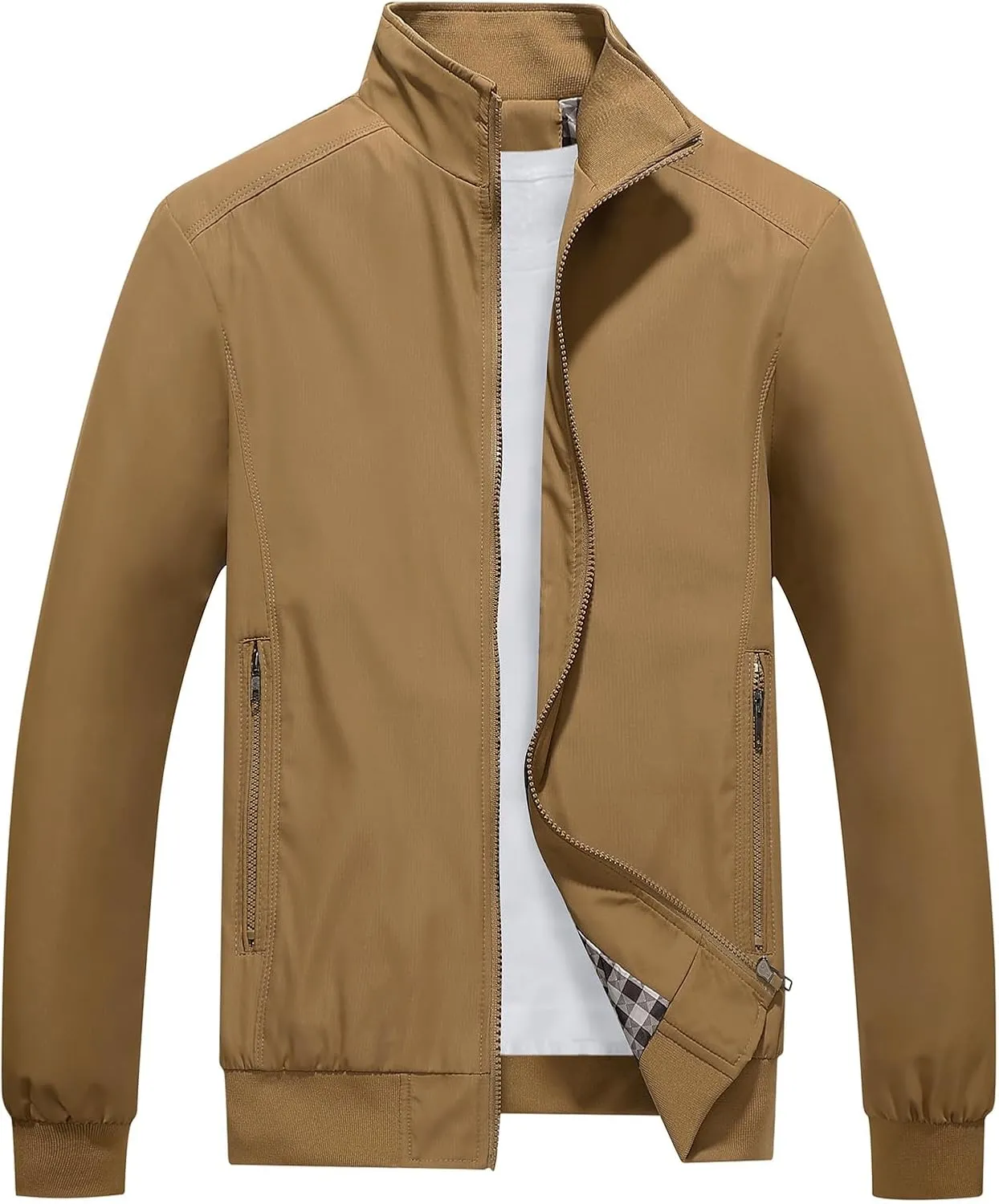 Lamgool Mens Lightweight Jackets Light Windbreaker Casual Flight Jackets Spring Fall Active Coat Outwear