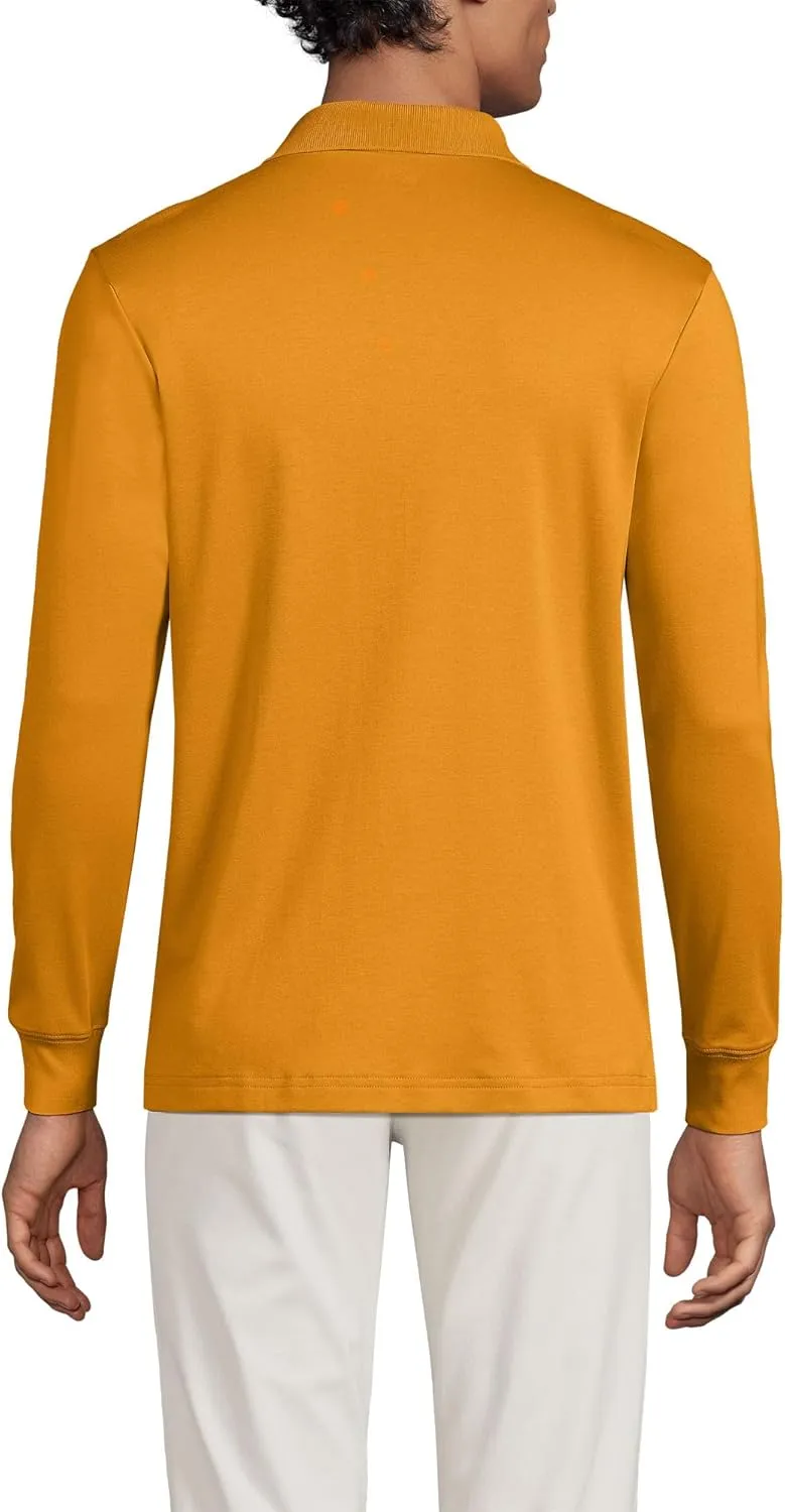 Lands' End Men's Long Sleeve American-Grown Supima Cotton Polo Shirt