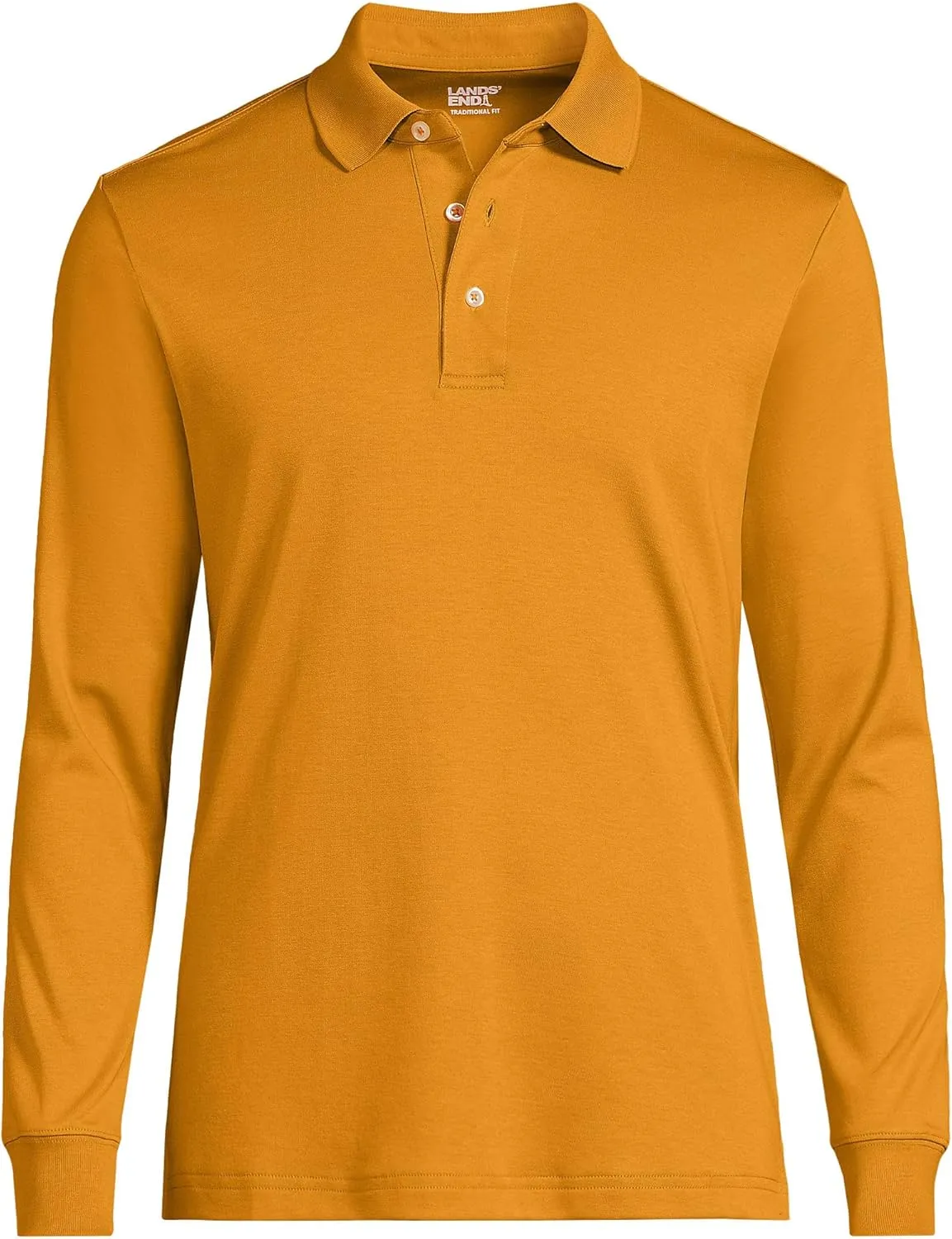 Lands' End Men's Long Sleeve American-Grown Supima Cotton Polo Shirt
