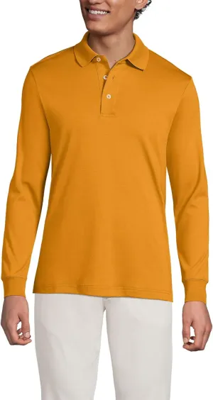 Lands' End Men's Long Sleeve American-Grown Supima Cotton Polo Shirt