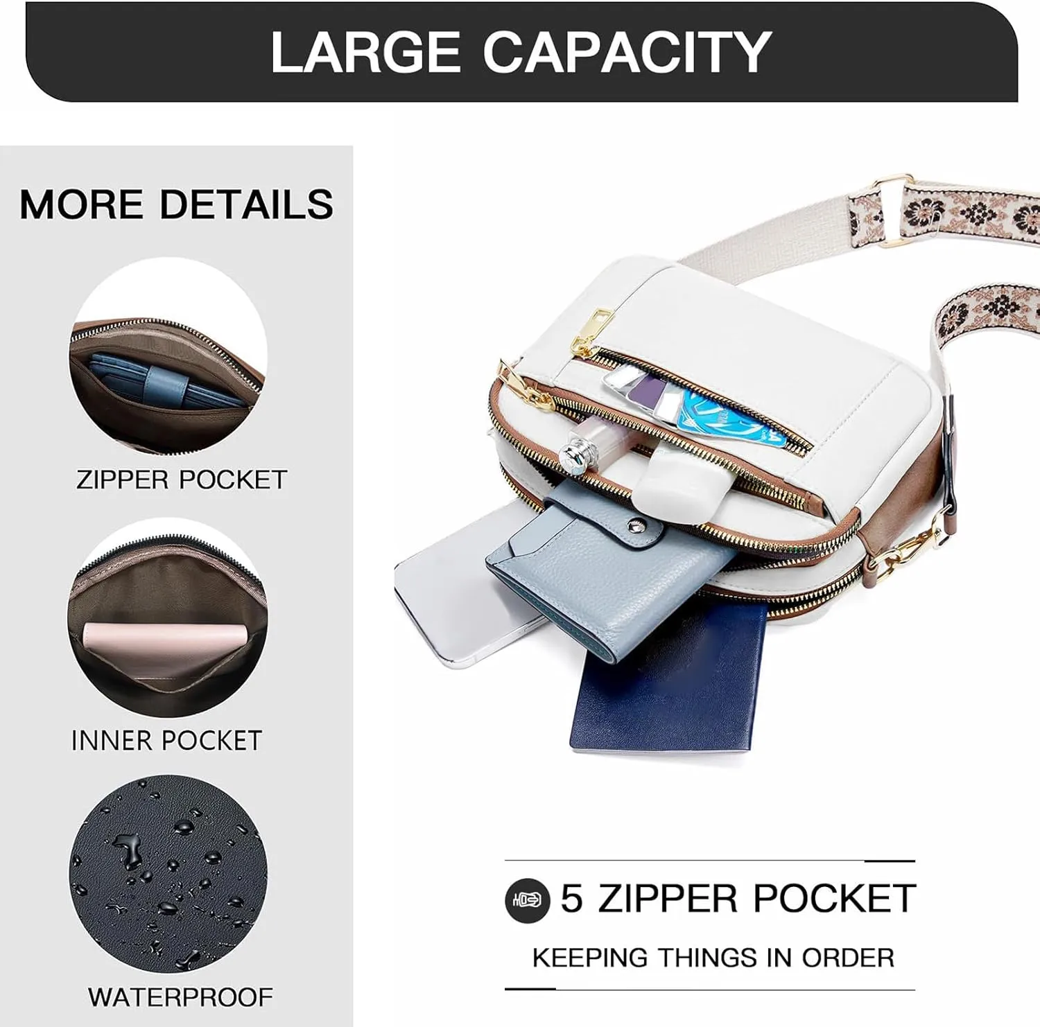 Langrents Crossbody Bag, Cross Body Bag for Woman, Langrents Purses, Lang Rents Multi Pocket Shoulder Bag