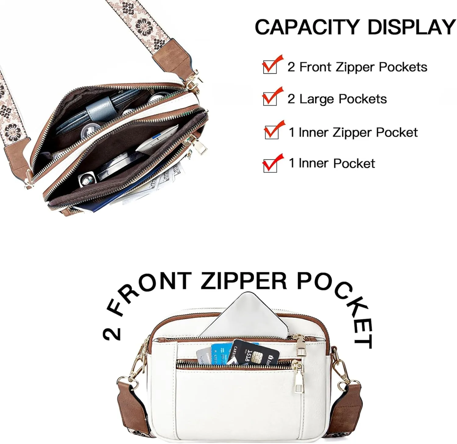 Langrents Crossbody Bag, Cross Body Bag for Woman, Langrents Purses, Lang Rents Multi Pocket Shoulder Bag