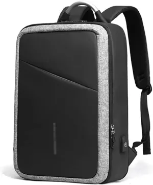 Laptop Bags Fashion Laptop Backpack with USB Charging Port Business School Travel Backpack Water Resistant Work Back Pack Briefcases (Color : Grey, Size : One Size)