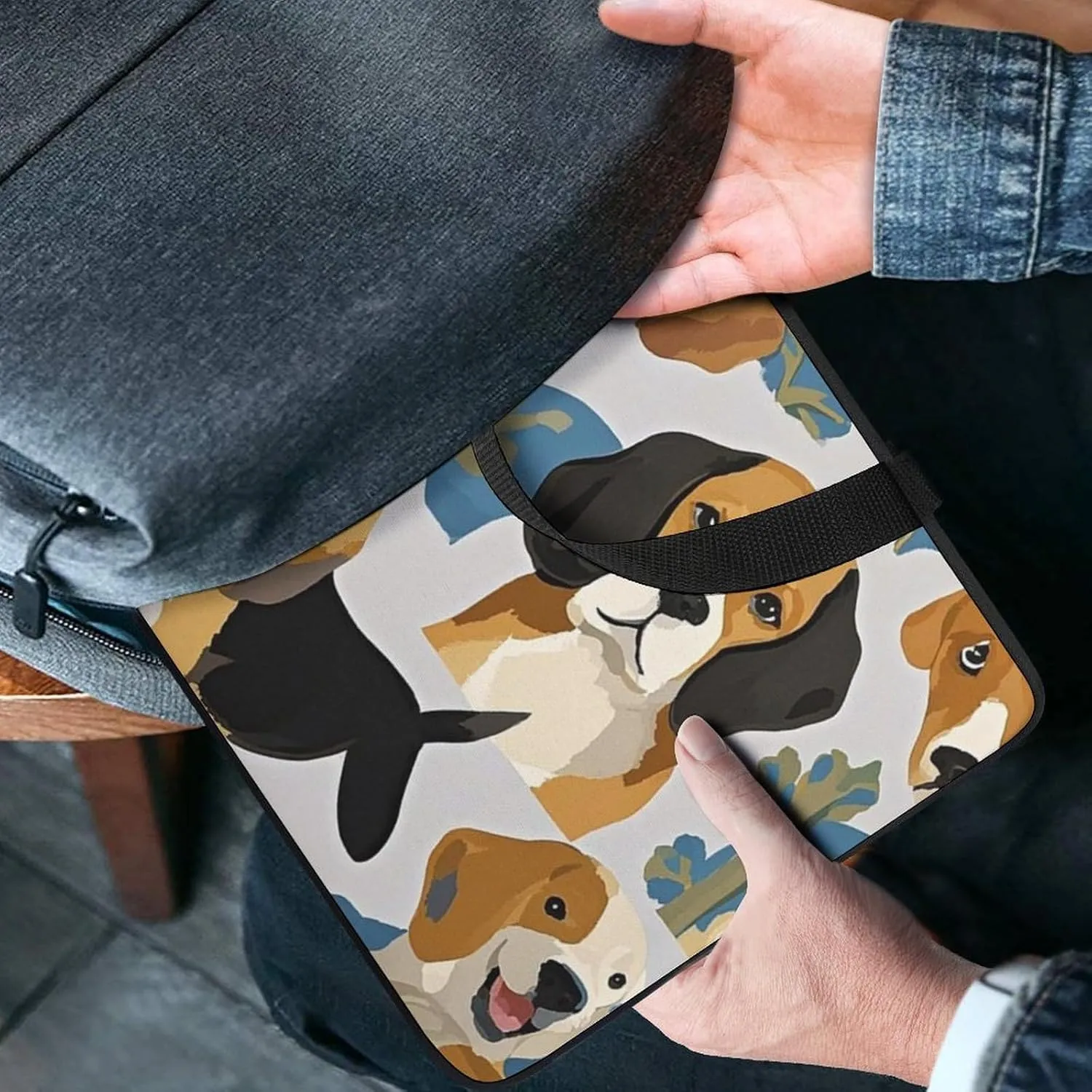 Laptop Sleeve with Handle Beagle Patterns Laptop Sleeve Bag Ultra-Thin Computer Bag Cover for 12-17 Inch