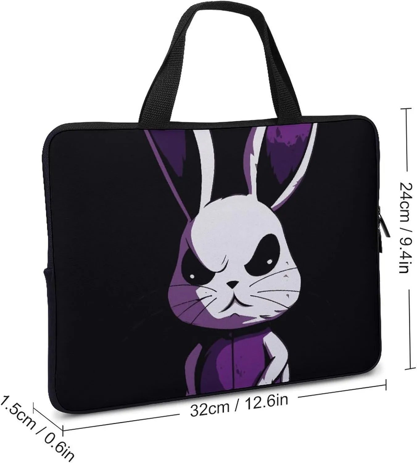 Laptop Sleeve with Handle Purple Rabbit Laptop Sleeve Bag Ultra-Thin Computer Bag Cover for 12-17 Inch