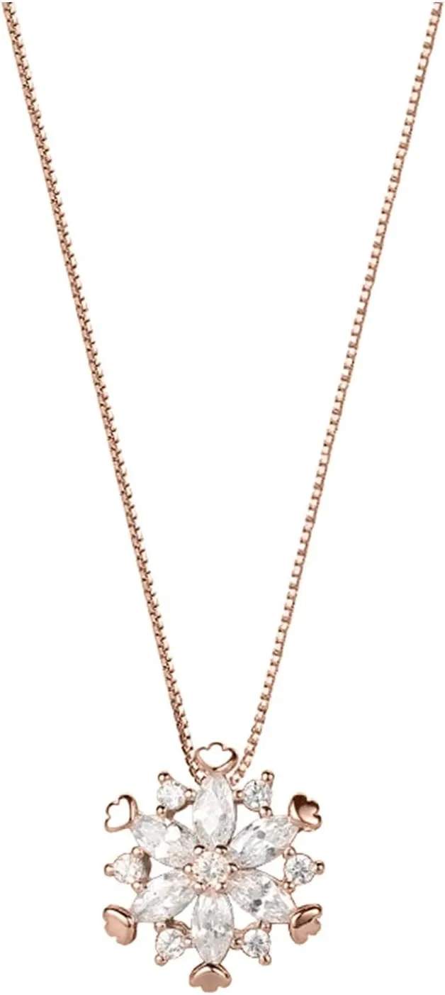 Layered Necklaces for Women 925 Sterling Silver Snowflake Pendant Necklace,Dainty CZ Collarbone Necklace Christmas Birtherday Jewelry Gifts for Women Layered Silver Necklaces for Women