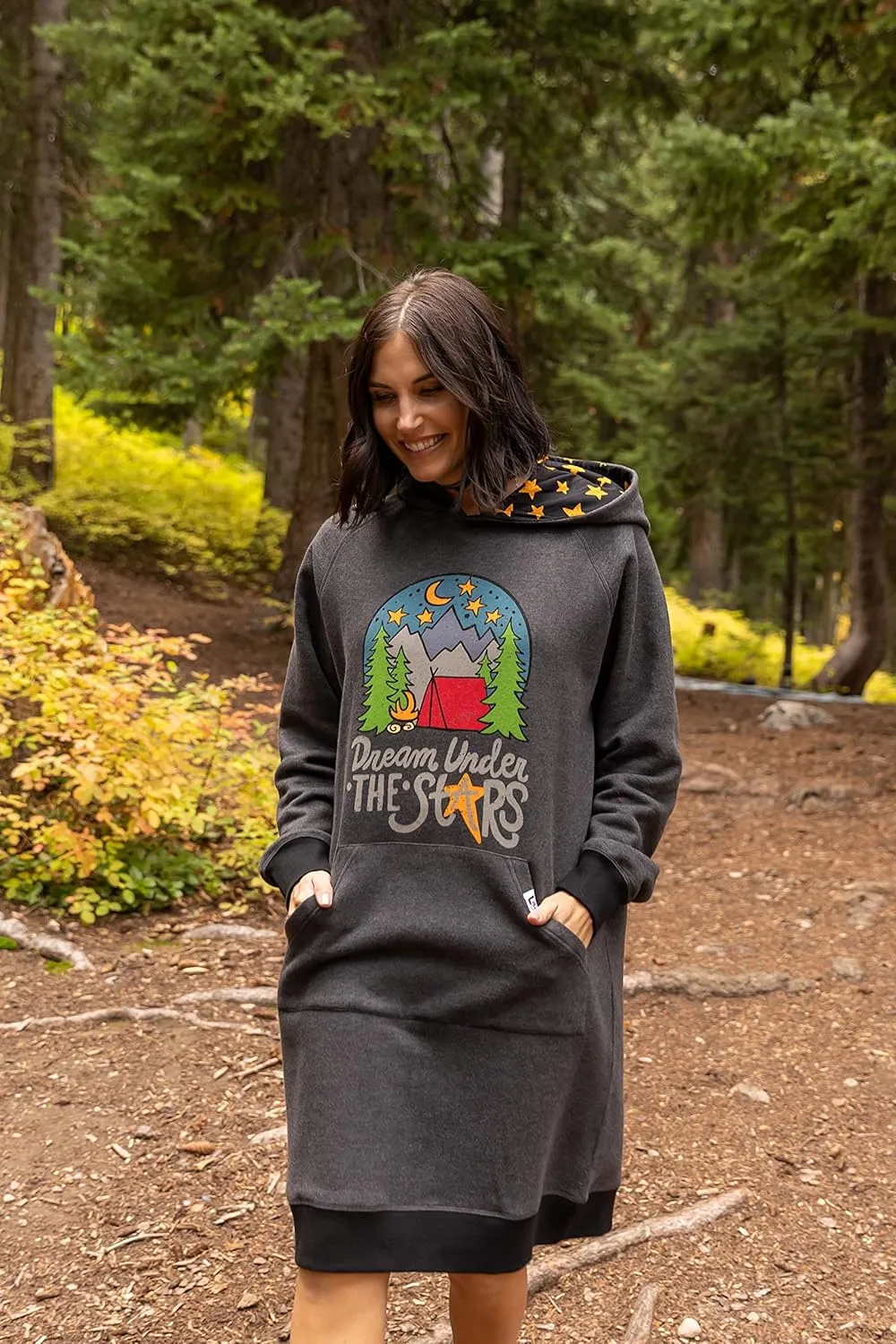 Lazy One Oversized Hoodie Sweatshirt, Comfortable Sleepwear, Sweater Dress for Women