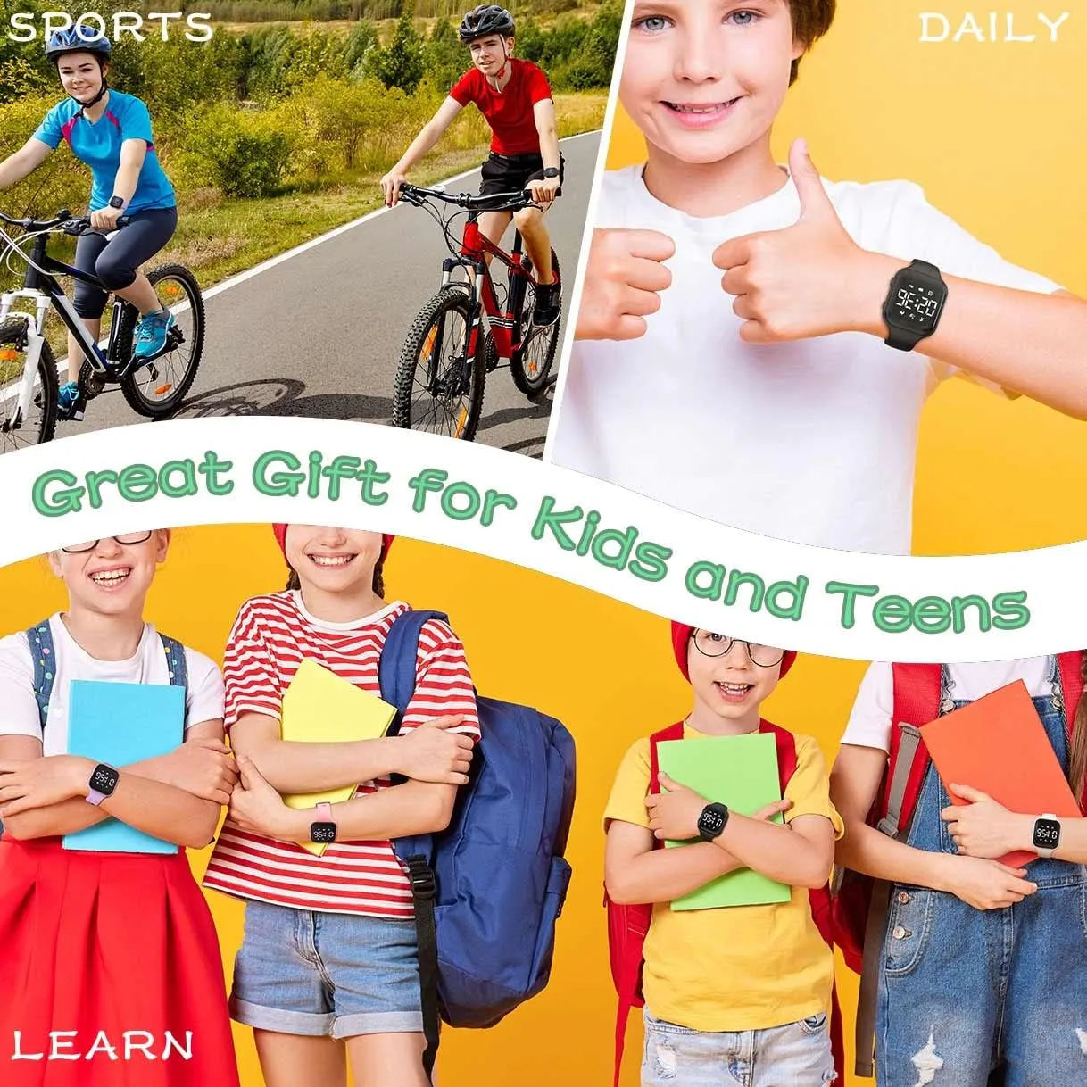 LED Kids Multifunction Steps Counting Watch, Digital Watch, Non-Bluetooth Pedometer Watch, Stopwatch, Alarm Clock, Calories for Women Children Girls Boys