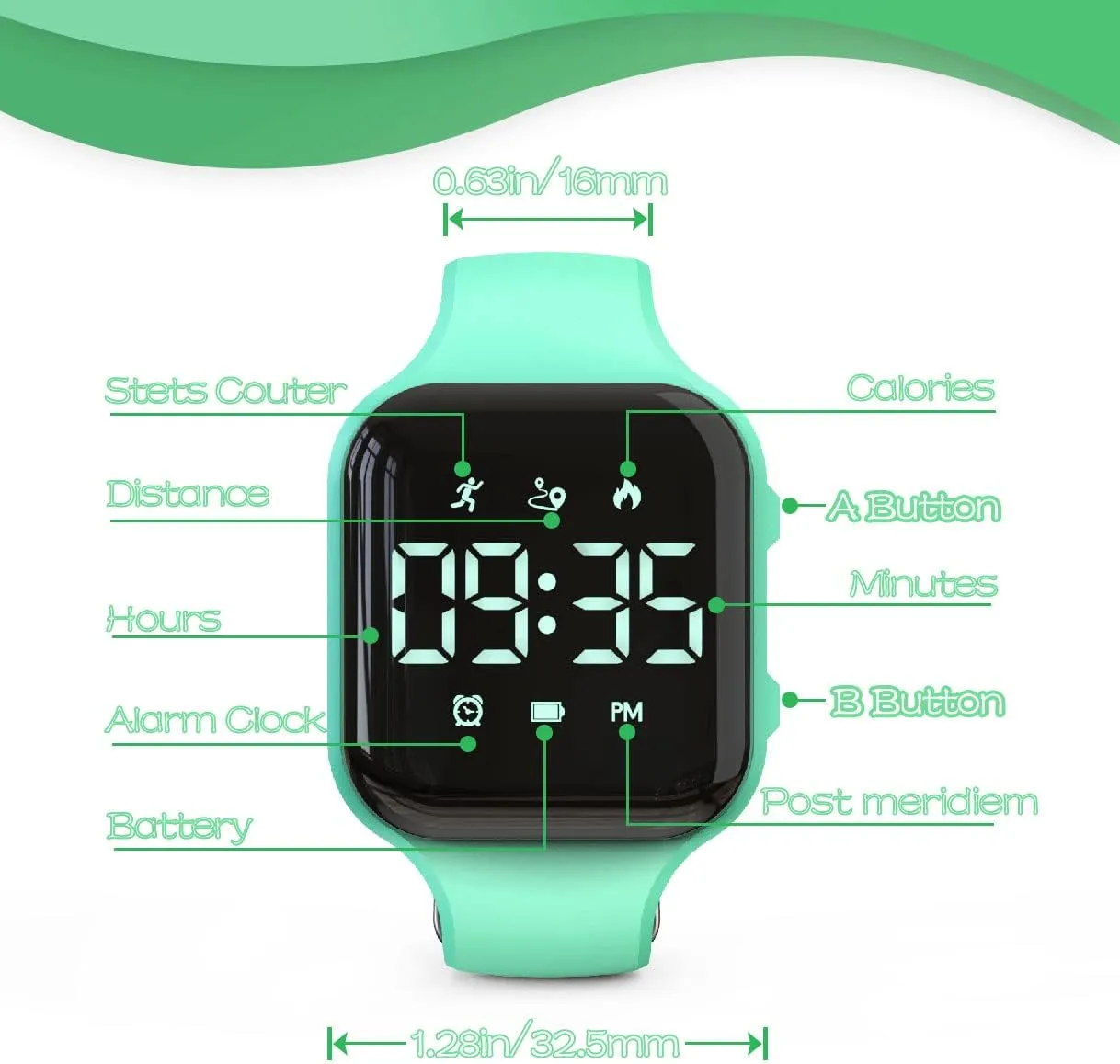 LED Kids Multifunction Steps Counting Watch, Digital Watch, Non-Bluetooth Pedometer Watch, Stopwatch, Alarm Clock, Calories for Women Children Girls Boys