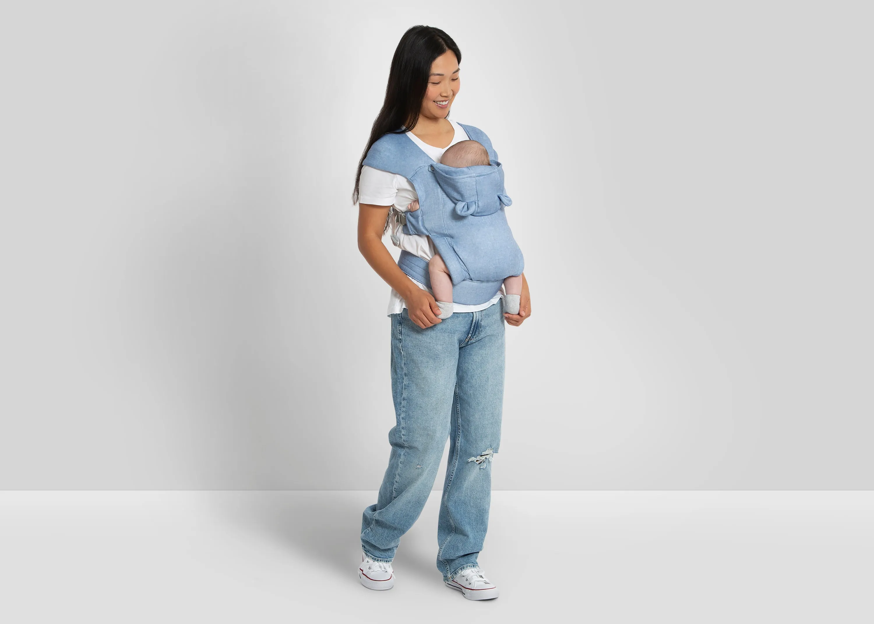 Vintage-Style Comfort Baby Carrier – Ergonomic and Adjustable for All Ages