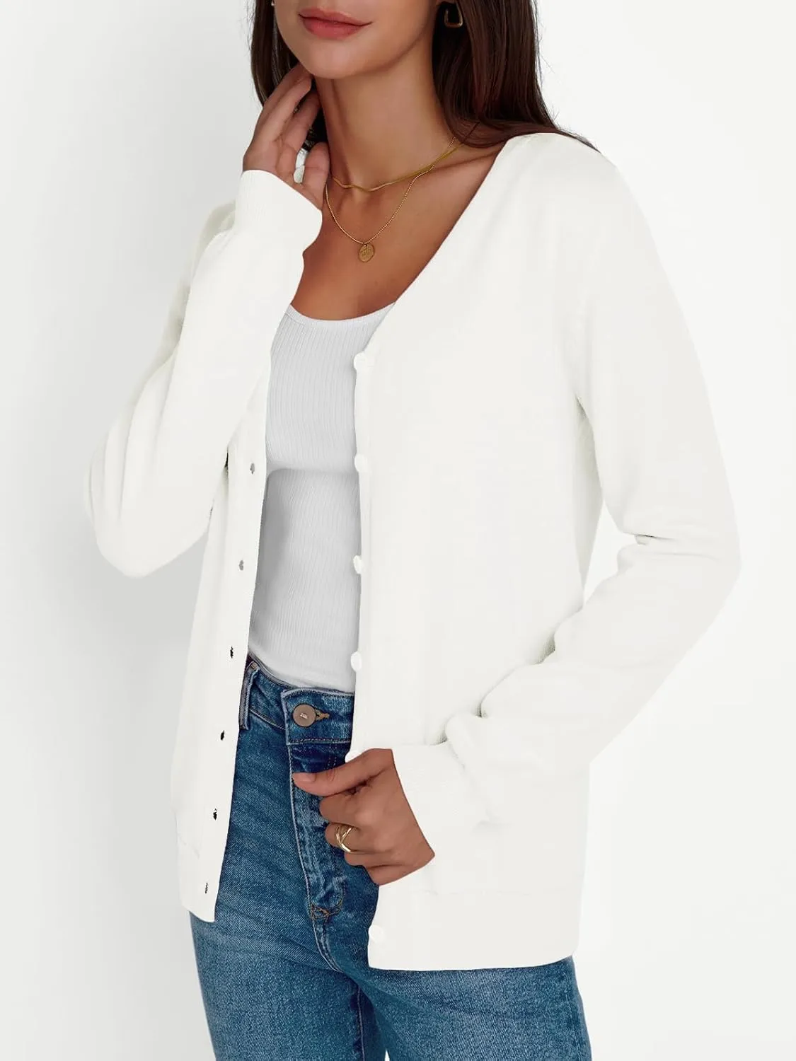 LILLUSORY Cardigan Sweaters for Women 2025 Trendy Summer Lightweight Cardigans Spring Sweater Button Down Shirts Outfits