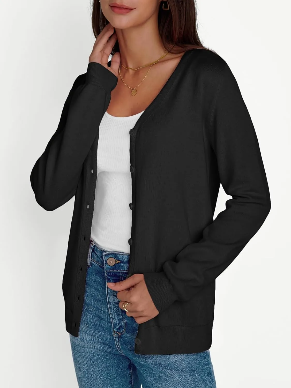 LILLUSORY Cardigan Sweaters for Women 2025 Trendy Summer Lightweight Cardigans Spring Sweater Button Down Shirts Outfits