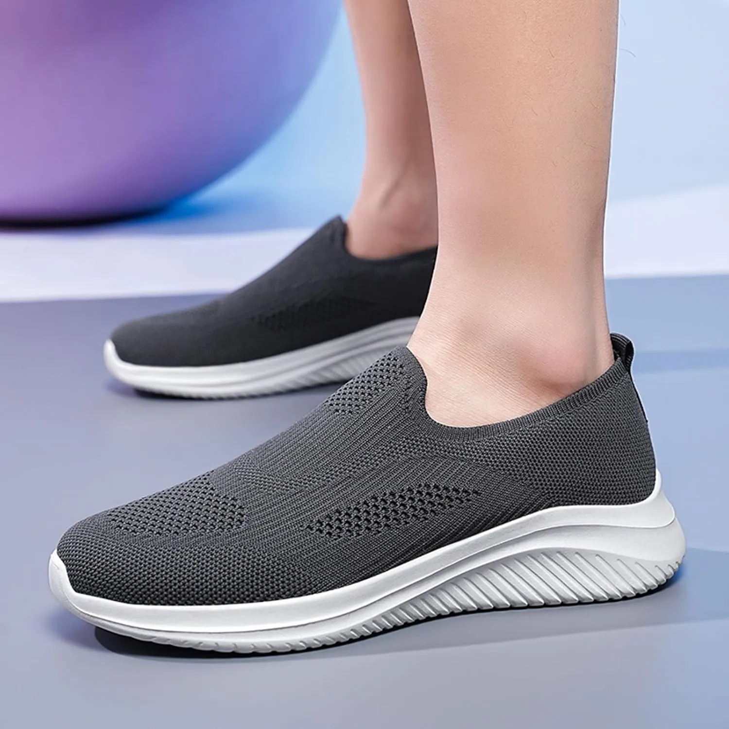 Memory Foam Versatile Shoes for Men Lightweight Sport Gym Jogging Walking Sneaker Soft Flat Soled Elderly Shoes