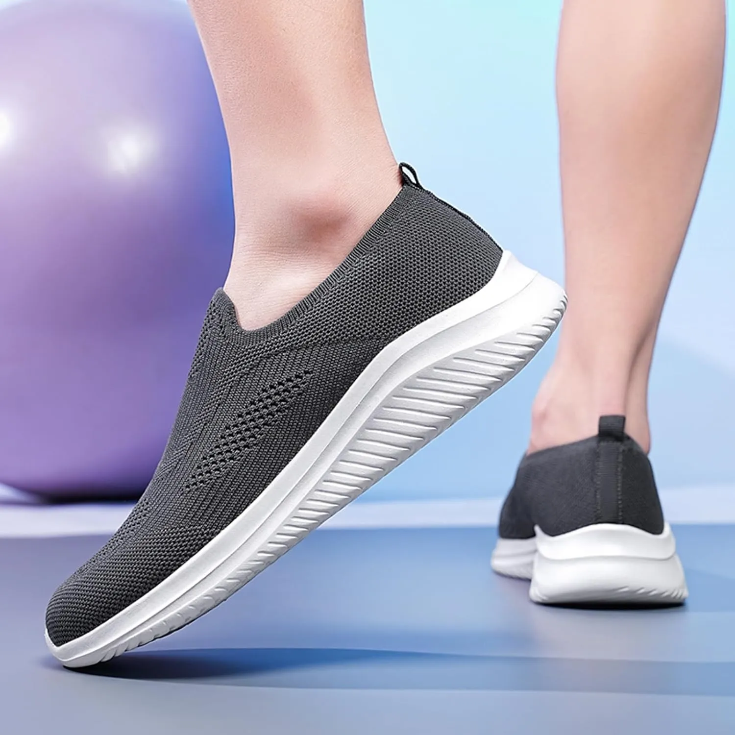 Memory Foam Versatile Shoes for Men Lightweight Sport Gym Jogging Walking Sneaker Soft Flat Soled Elderly Shoes
