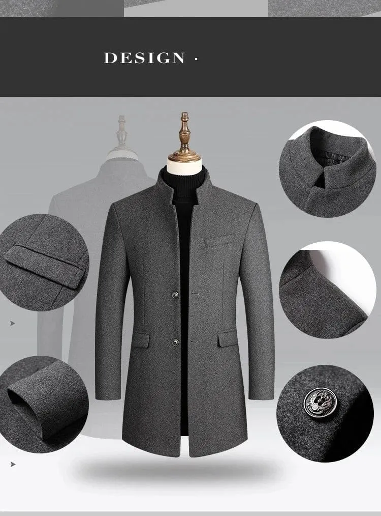 Men  Business Casual  Chinese Style Solid Color Winter Coat Jacket Men  Business Casual  Chinese Style Solid Color Winter Coat Jacket