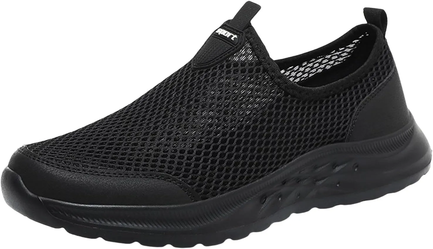 Men Sports Shoes Fashionable New Pattern Mesh Hollow Breathable Comfortable Flat Bottom Lightweight Sneaker Crease Men