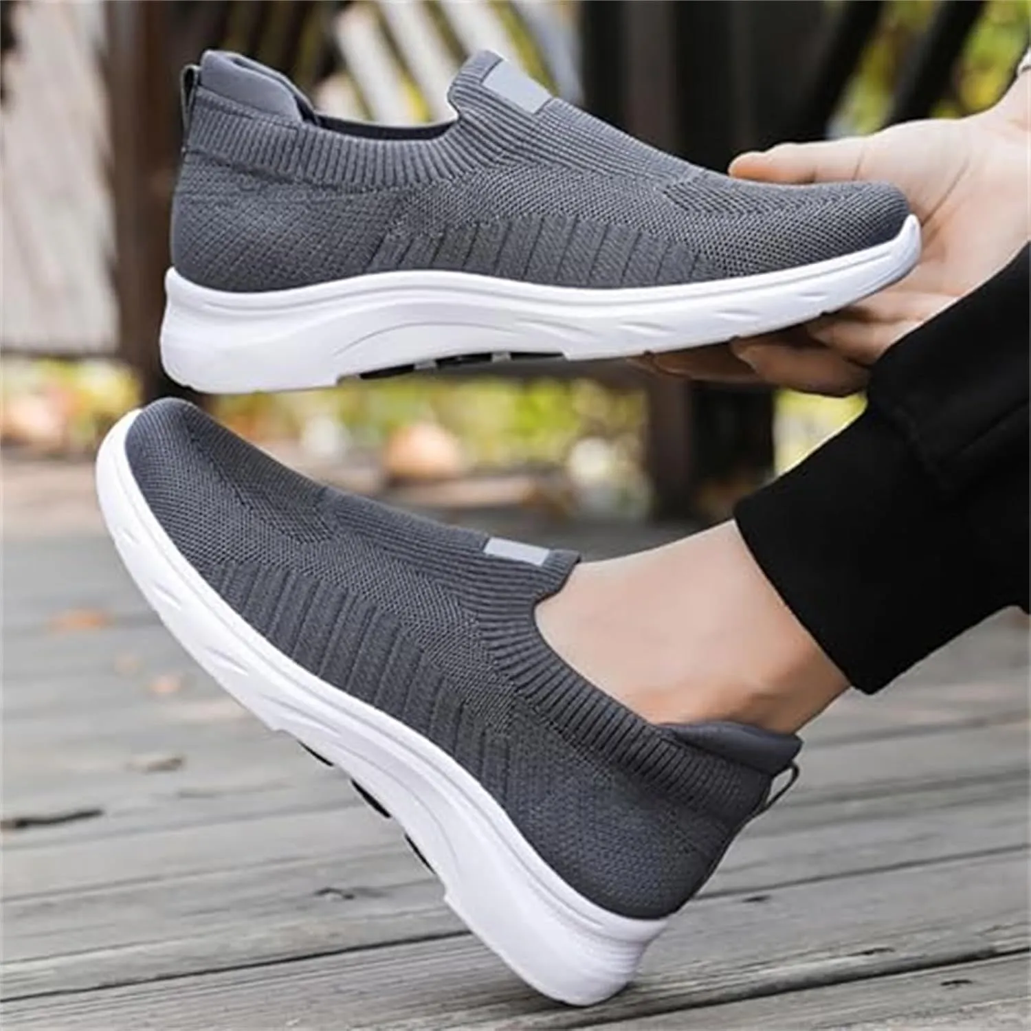 Men's Breathable Mesh Casual Shoes Lightweight Comfortable Walking Sneakers Slip On Flat Sole Loafers for Daily