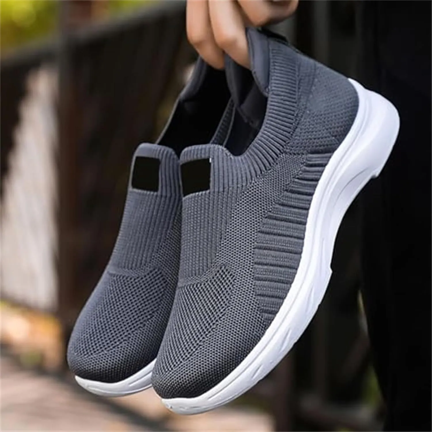 Men's Breathable Mesh Casual Shoes Lightweight Comfortable Walking Sneakers Slip On Flat Sole Loafers for Daily