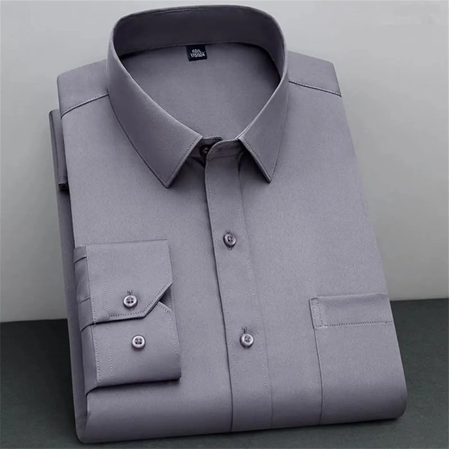 Men's Formal Prom Casual Soft Shirt Long Sleeve Wrinkle-Resistant Slim Fit Wedding Dress Button Down