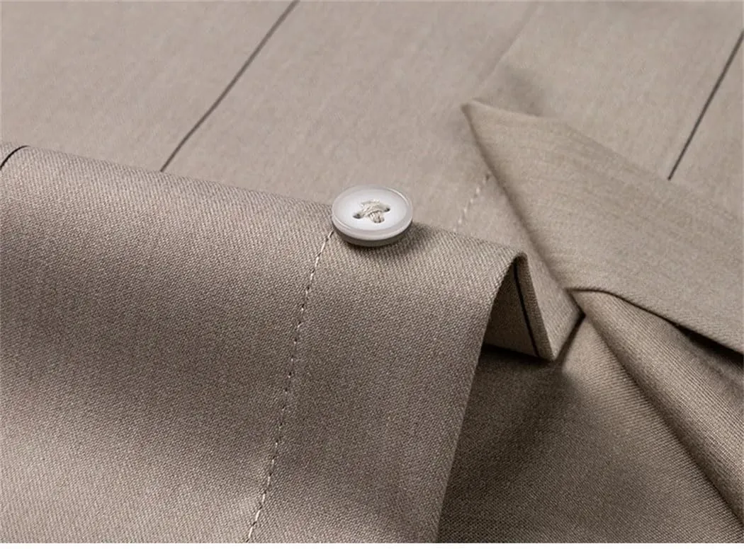 Men's Long Sleeve Business Casual Shirt Spring Summer Stripe Wrinkle-Resistant Dress Shirts
