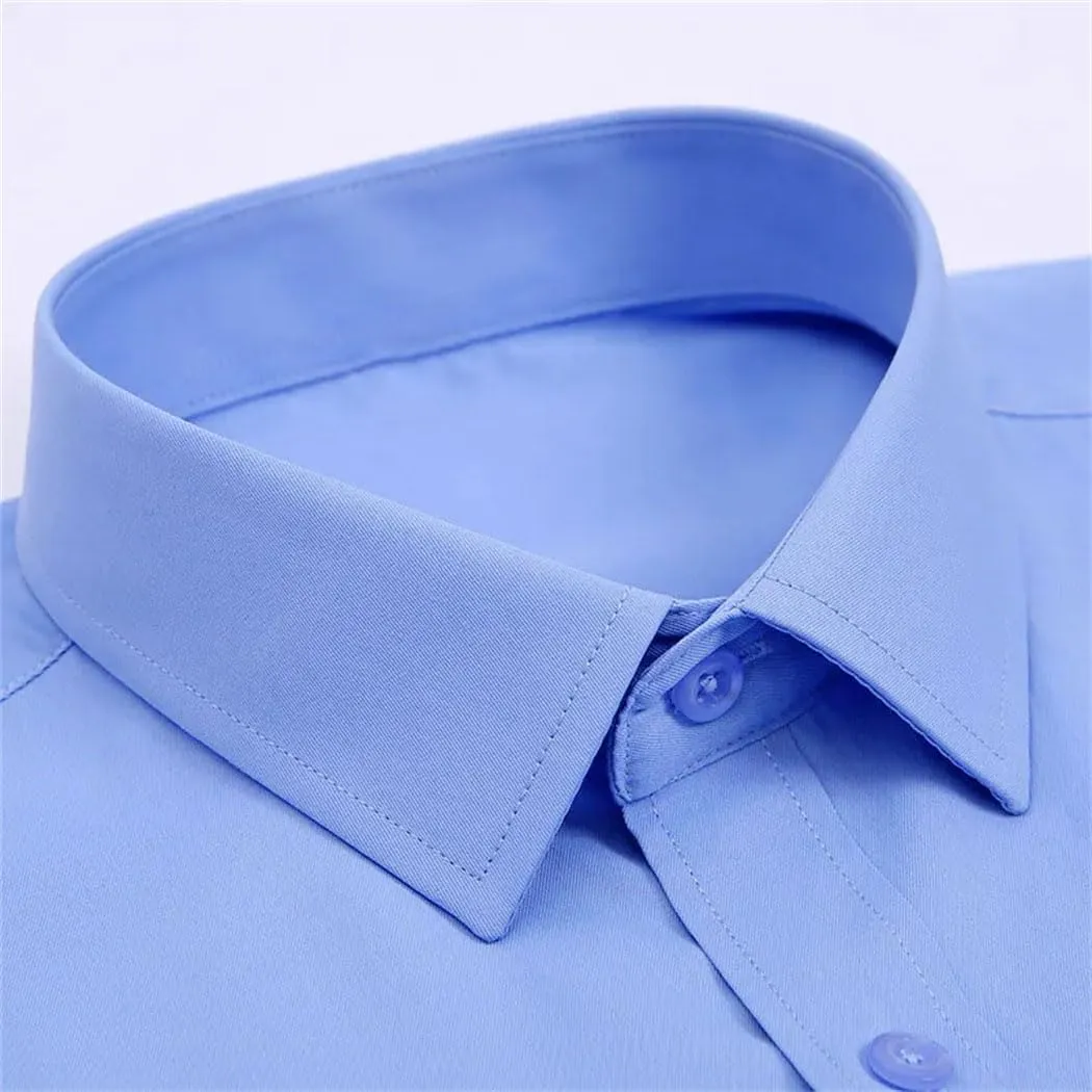 Men's Long Sleeve Wrinkle-Resistant Business Shirt Business Casual Slim Fit Blouse Dress Shirt