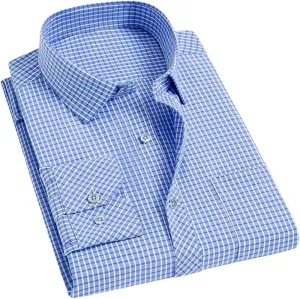 Men's Long Sleeve Wrinkle-Resistant Business Shirt Business Casual Slim Fit Blouse Dress Shirt